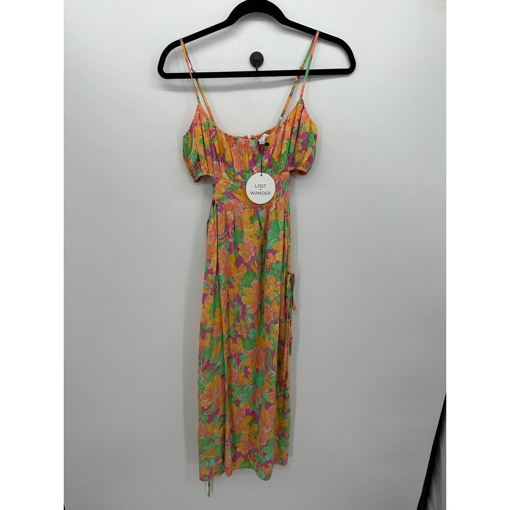 Lost‎ + Wander Womens Floral Tropical Maxi Dress Sz XS Beach Vaca Cruise Resort